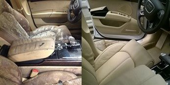 Реставрация салона автомобиля - перетяжка, химчистка, полировка - фото до и после работы